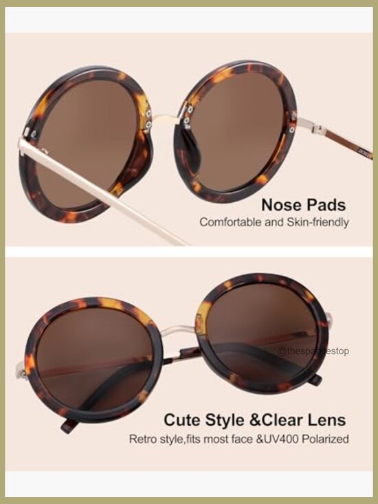 Polarized Retro Round Sunglasses, Oversized Vintage Metal Frame main image 5